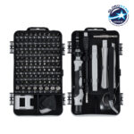 GLOBOSTAR® ELEKIT 79996 Ολοκληρωμένο Mini DIY ΚΙΤ με 115 Μικροεργαλεία σε 1 Βαλιτσάκι για Επισκευές Κινητών Τηλεφώνων, Laptop, Οπτικών & κλπ Μικροεπισκευών - Μαύρο & Λευκό - Μ15.5 x Π10 x Υ5cm