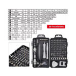 GLOBOSTAR® ELEKIT 79996 Ολοκληρωμένο Mini DIY ΚΙΤ με 115 Μικροεργαλεία σε 1 Βαλιτσάκι για Επισκευές Κινητών Τηλεφώνων, Laptop, Οπτικών & κλπ Μικροεπισκευών - Μαύρο & Λευκό - Μ15.5 x Π10 x Υ5cm - Image 4