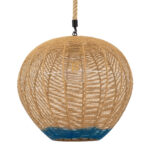 GLOBOSTAR® SIMON 00727 Boho Κρεμαστό Φωτιστικό Οροφής με Ντουί 1 x E27 AC 220-240V IP20 - Μπεζ & Μπλε - Μ50 x Π50 x Y47cm - Image 2
