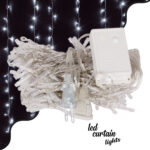 85801 Διακοσμητική Κουρτίνα 3 x 2 Μέτρα με Controller 8 Προγραμμάτων Φωτισμού - Επεκτεινόμενη 240 LED 6W AC 230V με Διάφανο Καλώδιο & Πρίζα Schuko IP20 Ψυχρό Λευκό 6000K Μ3 x Υ2m - Image 2