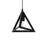 GLOBOSTAR® TRIANGLE 203-0159 Μοντέρνο Κρεμαστό Φωτιστικό Οροφής με Ντουί 1 x E27 AC 220-240V IP20 - Μάυρο - Μ24 x Π24 x Υ22cm - Image 2
