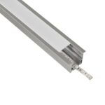 GLOBOSTAR® ALP-LINEAR RECESSA 61787-3M Χωνευτό Προφίλ Αλουμινίου με Λευκό Γαλακτερό Πατητό Κάλυμμα για Ταινίες LED IP20 - Γκρι Ανθρακί Ματ - Μ300 x Π3.5 x Υ4cm - Image 2
