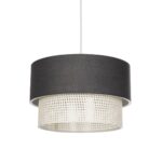 GLOBOSTAR® SISSIE 203-0140 Μοντέρνο Κρεμαστό Φωτιστικό Οροφής με Ντουί 1 x E27 AC 220-240V IP20 - Μαύρο & Μπεζ - Μ30 x Π30 x Υ23cm - Image 2