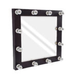GloboStar® MAKEUP MIRROR-80x80-2 Μοντέρνος Καθρέπτης Μακιγιάζ με Πλαίσιο Φυσικού Ξύλου με Διακόπτη On/Off 12 x E27 AC220-240V - Μ80 x Π7 x Υ80cm - Καφέ Wenge - Image 2
