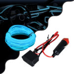 GloboStar® 82204 TUBE 360° Degree Διακοσμητική EL-Wire Neon Αυτοκινήτου Κορδόνι ΣΕΤ 3m 1W/3m 30lm/m 360° DC 12V με Βύσμα Αναπτήρα Αυτοκινήτου Αδιάβροχη IP68 Γαλάζιο - Image 2