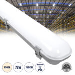GloboStar® 60177 LED Γραμμικό Βιομηχανικό Φωτιστικό Tri-Proof 150cm 72W 8306lm 120° AC 220-240V Αδιάβροχο IP65 Μ150 x Π10,5 x Υ8cm Φυσικό Λευκό 4500K - 3 Χρόνια Εγγύηση - Image 2