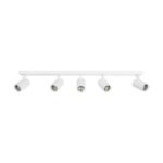 kelvo® SPOTA KLV-101-0143 Κινούμενο Φωτιστικό Σποτ Οροφής για 5 Λάμπες MR16 με Ντουί GU10 AC 220-240V IP20 - Λευκό Ματ - Μ79.5 x Π6.3 x Υ14cm - Image 4