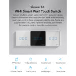 GloboStar® 80131  SONOFF T2EU2C-RF - 433MHz Wireless Smart Wall Touch Button Switch AC 100-240V Max 4A (2A/Way) 2 Way - RF Series - Image 6