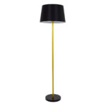 GLOBOSTAR® CEDAR 00829 Μοντέρνο Επιδαπέδιο Φωτιστικό με Ντουί 1 x E27 AC 220-240V IP20 - Μαύρο & Χρυσό - Μ40 x Π40 x Υ148cm - Image 2