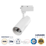 GLOBOSTAR® LUGANO 60807 Μονοφασικό Σποτ Ράγας LED 20W 2500lm 36° AC 220-240V IP20 Φυσικό Λευκό 4500K - Bridgelux COB Chip & TÜV SÜD Driver - Eurotrack 1PH  - Λευκό Ματ - Μ6.5 x Π6.5 x Υ20cm - 5 Χρόνια Εγγύηση - Image 2