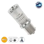 GLOBOSTAR® PY21W-7507 81229 Λάμπα PY21W 7507 BAU15S CANbus LED 4W 340lm 360° DC 12-24V IP20 Πορτοκαλί - 48 x Epistar SMD4014 Chip - Μ2 x Π2 x Υ5cm - 1 Χρόνο Εγγύηση