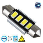 GloboStar® C5W 81312 Λάμπα Αυτοκίνητου 36mm FESTOON  2nd Generation Can-Bus Series LED 4 SMD 5630 2.7W 160lm 120° DC 12V IP20 Ψυχρό Λευκό 6000K