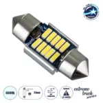 GLOBOSTAR® C5W 81328 Σωληνωτή Λάμπα C5W 31mm CANbus LED 0.72W 150lm 120° DC 24-30V IP20 Ψυχρό Λευκό 6000K - 10 x Epistar SMD4014 - Μ3.1 x Π1.2 x Υ1.2cm - 1 Χρόνο Εγγύηση