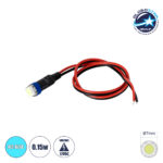 GloboStar® SMD-LED 81488 Υψηλής Ισχύος SMD LED 0.12W 15lm DC 12V - Φ0.7 x Υ2.3cm - Ice Blue - Dimmable - 2 Χρόνια Εγγύηση