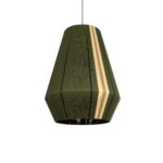 GLOBOSTAR® SALERNO 02335 Boho Κρεμαστό Φωτιστικό Οροφής με Ντουί 1 x E27 AC 220-240V IP20 - Λαδί & Μπεζ - Μ50 x Π50 x Υ60cm - Image 2