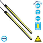 GloboStar® 81721 Σετ 2 Μπάρες Αλουμινίου DRL LED CREE COB 6W 600lm 120° DC 12V Αδιάβροχες IP65 Ψυχρό Λευκό 6000K
