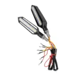 GloboStar® 81756 ΣΕΤ 2 x Φλάς Μοτοσυκλέτας Universal Knife LED SMD 5050 1.2W/2.4W 216lm/432lm DC 12V 2 Λειτουργιών Κόκκινο για Πορείας-Stop & με Τρεχούμενο Εφέ Φωτισμού Πορτοκαλί για Φλας Αδιάβροχα IP65 - Image 5