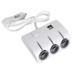 GloboStar® 81807 Πολύπριζο - Φορτιστής Αυτοκινήτου 2 x USB 3.1A & 3 x Θύρες Αναπτήρα Αυτοκινήτου DC 12-24V Max 60W Μαύρο Λευκό - Image 5