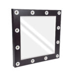 GloboStar® MAKEUP MIRROR-80x80-2 Μοντέρνος Καθρέπτης Μακιγιάζ με Πλαίσιο Φυσικού Ξύλου με Διακόπτη On/Off 12 x E27 AC220-240V - Μ80 x Π7 x Υ80cm - Καφέ Wenge - Image 5