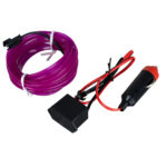 GloboStar® 82207 TUBE 360° Degree Διακοσμητική EL-Wire Neon Αυτοκινήτου Κορδόνι ΣΕΤ 3m 1W/3m 30lm/m 360° DC 12V με Βύσμα Αναπτήρα Αυτοκινήτου Αδιάβροχη IP68 Μωβ - Image 3
