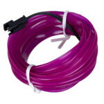GloboStar® 82207 TUBE 360° Degree Διακοσμητική EL-Wire Neon Αυτοκινήτου Κορδόνι ΣΕΤ 3m 1W/3m 30lm/m 360° DC 12V με Βύσμα Αναπτήρα Αυτοκινήτου Αδιάβροχη IP68 Μωβ - Image 4