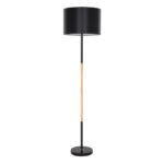 GLOBOSTAR® ASHLEY 00824 Μοντέρνο Επιδαπέδιο Φωτιστικό με Ντουί 1 x E27 AC 220-240V IP20 - Μαύρο & Μπεζ - Μ40 x Π40 x Υ145cm - Image 2