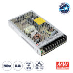 GLOBOSTAR® MEANWELL-LRS200-24 90783 Τροφοδοτικό/Μετασχηματιστής Class I PELV 200W 8.8A AC 220-240V σε DC 24V IP20 - Ρυθμιζόμενo από DC 21.6V έως DC 28.8V - Ασημί - Μ21.5 x Π11.5 x Υ3cm - 3 Χρόνια Εγγύηση