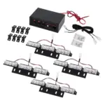 GloboStar® 85017 PRO Series ΣΕΤ 4 x 3 Μπάρες Σήμανσης Οχήματος Οδικής Βοήθειας για Αυτοκίνητα & Φορτηγά 3 Προγραμμάτων Φωτισμού STROBE LED HIGH POWER 36W DC 10-30V Αδιάβροχο IP65 Κόκκινο & Μπλε-  Μ18 x Π4.5 x Υ3cm - 2 Χρόνια Εγγύηση - Image 6