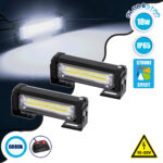 GloboStar® 85028 PRO Series ΣΕΤ 2 x Μπάρες Σήμανσης Οχήματος Ασθενοφόρου για Αυτοκίνητα & Φορτηγά 13 Προγραμμάτων Φωτισμού LED CREE CXB COB 18W DC 10-30V Αδιάβροχο IP65 Ψυχρό Λευκό 6000K