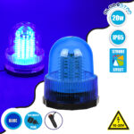 GloboStar® 85158 PRO Series Φάρος Σήμανσης Οχήματος Αστυνομίας για Αυτοκίνητα & Φορτηγά 6 Προγραμμάτων Φωτισμού STROBE LED 20W DC 10-30V Αδιάβροχος IP65 Μπλε