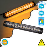 GloboStar® 85269 PRO Series Μπάρα Σήμανσης Οχήματος Οδικής Βοήθείας για Αυτοκίνητα & Φορτηγά 10 Προγραμμάτων Φωτισμού STROBE LED SMD 3030 15W DC 12-24V Αδιάβροχη IP65 Πορτοκαλί