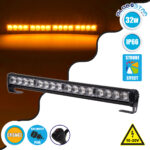 GloboStar® 85275 PRO Series Μπάρα Σήμανσης Οχήματος Οδικής Βοήθείας για Αυτοκίνητα & Φορτηγά 16 Προγραμμάτων Φωτισμού STROBE LED SMD 3030 32W DC 10-30V Αδιάβροχη IP66 Πορτοκαλί