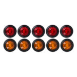 GloboStar® 85308 Πακέτο 10 Τεμάχια Φώτα Όγκου για Φορτηγά BULLET PIN LED SMD 5730 1W / Τεμ. 100lm DC 24V Αδιάβροχα IP65 5x Κόκκινα - 5x Πορτοκαλί - Image 3