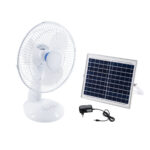 GloboStar® SOLARI-FAN 85354 Solar Fan Αυτόνομος Ηλιακός Επιτραπέζιος Ανεμιστήρας 25W 2 Λειτουργιών Ρεύματος με AC 220-240V ή με Φωτοβολταϊκό Panel 9V 12W & Επαναφορτιζόμενη Μπαταρία Li-ion 7.4V 4400mAh - 3 Ταχύτητες - IP20 - Μ24 x Π36 x Υ49cm - Λευκό - 2 Years Warranty - Image 2