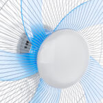 GloboStar® SOLARA-FAN 85355 Solar Fan Αυτόνομος Ηλιακός Επιδαπέδιος Ανεμιστήρας 25W 2 Λειτουργιών Ρεύματος με AC 220-240V ή με Φωτοβολταϊκό Panel 9V 12W & Επαναφορτιζόμενη Μπαταρία Li-ion 7.4V 4400mAh - 3 Ταχύτητες - Ενσωματωμένο USB 2.0 Charger Συσκευών - IP20 - Μ44 x Π37.5 x Υ132cm - Λευκό & Μπλε - 2 Years Warranty - Image 6