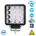 GLOBOSTAR® WORKPRO 85408 Προβολάκι LED 48W 4800lm 45° DC 10-30V Αδιάβροχο IP65 Ψυχρό Λευκό 6000K - CREE XBD 7D Chip - Μ10.8 x Π3.2 x Υ12.8cm - 2 Χρόνια Εγγύηση