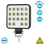 GLOBOSTAR® WORKPRO 85410 Προβολάκι LED 48W 4800lm 180° DC 10-30V Αδιάβροχο IP65 Ψυχρό Λευκό 6000K - SMD Chip - Μ10.3 x Π8.5 x Υ2cm - 2 Χρόνια Εγγύηση