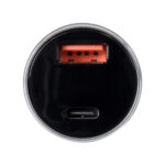 GloboStar® 85434 Φορτιστής Αναπτήρα Αυτοκινήτου Γρήγορης Φόρτισης PD 36W 6A με 1 Θύρα USB και 1 Θύρα Type-C Ασημί Νίκελ - Image 3