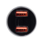 GloboStar® 85435 Φορτιστής Αναπτήρα Αυτοκινήτου Γρήγορης Φόρτισης PD 36W 6A με 2 Θύρες USB Ασημί Νίκελ - Image 3