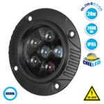 GloboStar® 85445 PRO Series Χωνευτός Προβολέας Εργασίας - Φώτα Ημέρας - Working Light - DRL για Αυτοκίνητα & Φορτηγά LED CREE XBD 24W 2400lm DC 10-30V Αδιάβροχο IP65 Ψυχρό Λευκό 6000K