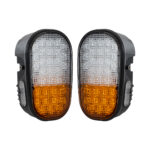 GloboStar® 85455 E57 Mark Σετ 2 x Φανάρια για TOYOTA & UNIVERSAL FORKLIFT Βασικού Φωτισμού για Οχήματα Περονοφόρα - Κλάρκ με Φλας LED 40W DC 10-80V Αδιάβροχα IP6K9K Πορτοκαλί & Ψυχρό Λευκό 6000K  Μ20 x Π8 x Υ12cm - Image 2