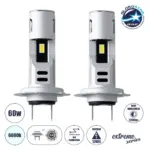 GloboStar® 85619 H7 SM-I7 KIT Βασικού Φωτισμού Αυτοκινήτου & Φορτηγού 3rd Generation Can-Bus Extreme Series LED CREE CXB COB 60W 7200lm DC 12V Αδιάβροχο IP67 Ψυχρό Λευκό 6000K