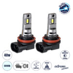 GloboStar® 85653 7S H11 KIT Βασικού Φωτισμού Αυτοκινήτου & Μοτοσυκλέτας 3rd Generation Can-Bus Extreme Series LED 7035 SMD 40W 7200lm DC 13.5-15V Αδιάβροχο IP68 Ψυχρό Λευκό 6000K