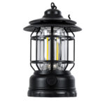 GloboStar® 85692 Αυτόνομο Επαναφορτιζόμενο Φανάρι Camping LED 5W USB 2.0 με Επαναφορτιζόμενη Μπαταρία 1 x 18650 2000mAh Li-ion - IP20 - Dimmable - Μαύρο με Διάφανο Γυαλί - Θερμό Λευκό 3000K Φ12 x Υ17cm - Image 4