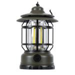 GloboStar® 85693 Αυτόνομο Επαναφορτιζόμενο Φανάρι Camping LED 5W USB 2.0 με Επαναφορτιζόμενη Μπαταρία 1 x 18650 2000mAh Li-ion - IP20 - Dimmable - Πράσινο Χακί με Διάφανο Γυαλί - Θερμό Λευκό 3000K Φ12 x Υ17cm - Image 4
