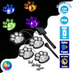 85700 Διακοσμητική Γιρλάντα Anime Footprints 2.5 Μέτρων με Controller 8 Προγραμμάτων Φωτισμού - 4 LED 1W με Ενσωματωμένη Μπαταρία 600mAh - Φωτοβολταϊκό Πάνελ - Αισθητήρα Ημέρας-Νύχτας - Βάση Κήπου & Μαύρο Καλώδιο Αδιάβροχη IP65 Πολύχρωμη RGB Μ2