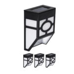 GloboStar® 85708 ΣΕΤ 4 Τεμαχίων Αυτόνομα Ηλιακά Φωτιστικά Τοίχου Μαύρα-Λευκά LED SMD 1W 100lm με Ενσωματωμένη Μπαταρία 600mAh - Φωτοβολταϊκό Πάνελ με Αισθητήρα Ημέρας-Νύχτας Αδιάβροχα IP65 Ψυχρό Λευκό 6000K - Image 2