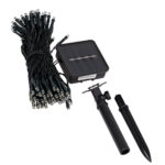 85808 Διακοσμητική Γιρλάντα 10 Μέτρων με Controller 8 Προγραμμάτων Φωτισμού - 100 LED 4W με Ενσωματωμένη Μπαταρία 600mAh - Φωτοβολταϊκό Πάνελ - Αισθητήρα Ημέρας-Νύχτας - Βάση Κήπου & Σκούρο Πράσινο Καλώδιο Αδιάβροχη IP65 Ψυχρό Λευκό 6000K Μ10m - Image 3