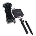 85809 Διακοσμητική Γιρλάντα 10 Μέτρων με Controller 8 Προγραμμάτων Φωτισμού - 100 LED 4W με Ενσωματωμένη Μπαταρία 600mAh - Φωτοβολταϊκό Πάνελ - Αισθητήρα Ημέρας-Νύχτας - Βάση Κήπου & Σκούρο Πράσινο Καλώδιο Αδιάβροχη IP65 Πολύχρωμη RGB Μ10m - Image 3