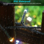 85809 Διακοσμητική Γιρλάντα 10 Μέτρων με Controller 8 Προγραμμάτων Φωτισμού - 100 LED 4W με Ενσωματωμένη Μπαταρία 600mAh - Φωτοβολταϊκό Πάνελ - Αισθητήρα Ημέρας-Νύχτας - Βάση Κήπου & Σκούρο Πράσινο Καλώδιο Αδιάβροχη IP65 Πολύχρωμη RGB Μ10m - Image 6